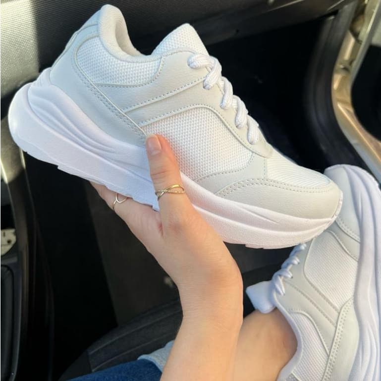 tênis feminino Sport casual e versátil branco