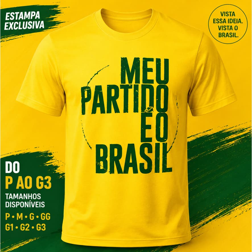 Camisa Flávio Bolsonaro Meu Partido É O Brasil P Ao G3