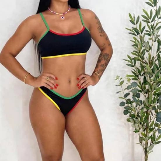 Biquíni top faixa asa delta brasil reggae verão 2026 suplex premium Jamaica