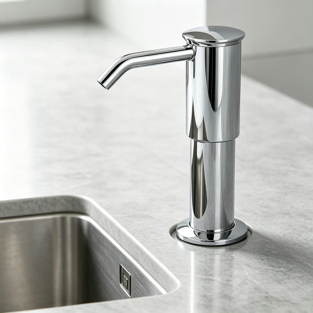 Máquina de Detergente ABS Cromada Dispenser Sabão Líquido para Pia Cozinha e Banheiro Saboneteira Moderna