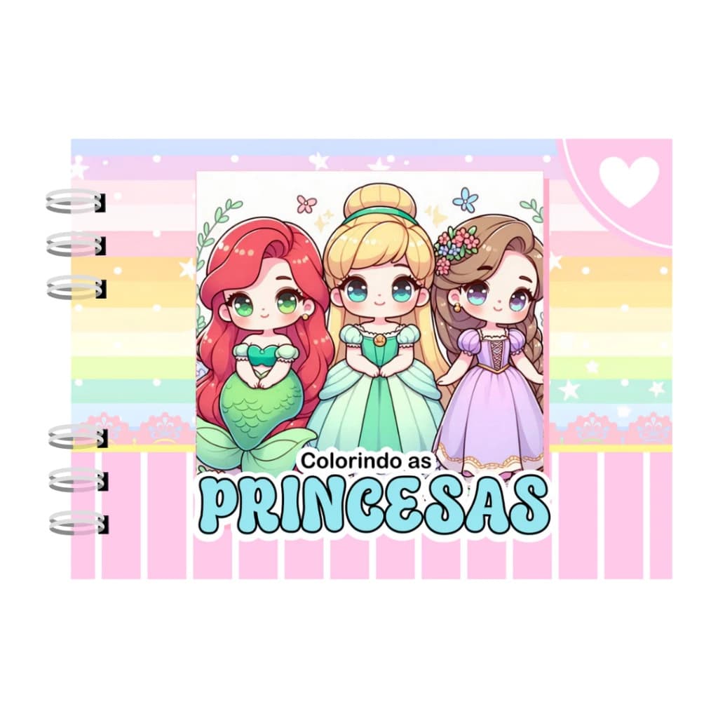 Livro de Colorir Princesas Capa Dura 50 folhas