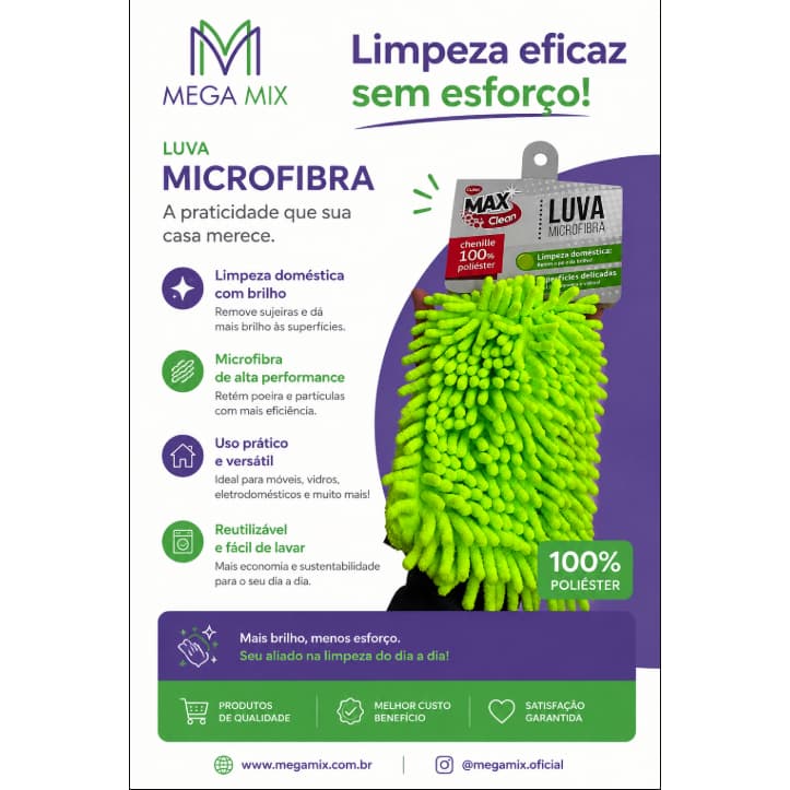 Luva Para carros microfibra, limpeza domestica