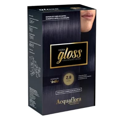 Tintura capilar Acquaflora Hidra Gloss preto azulado 2.8
