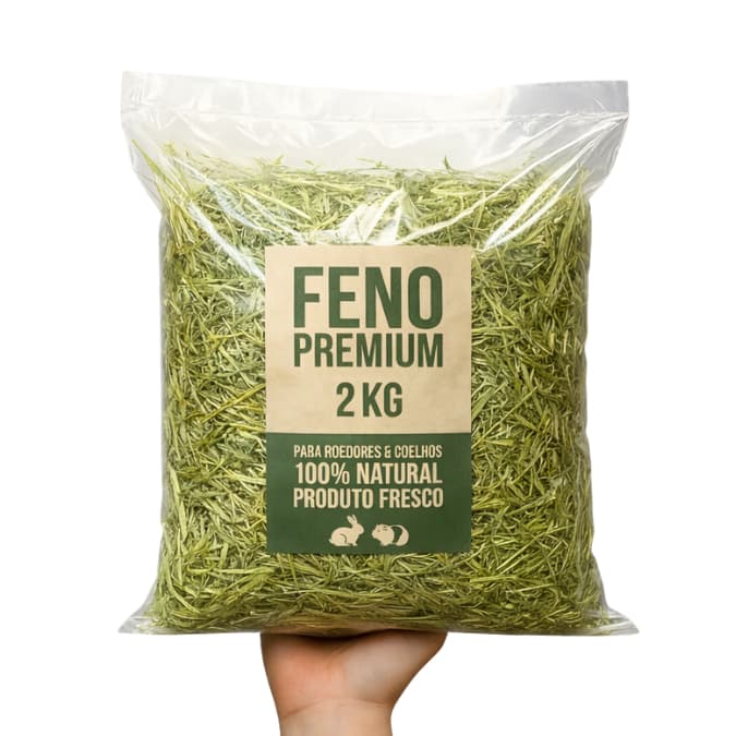 2kg Feno Natural Para Roedores Coelhos Porquinho Da Índia Chinchila Hamster Premium