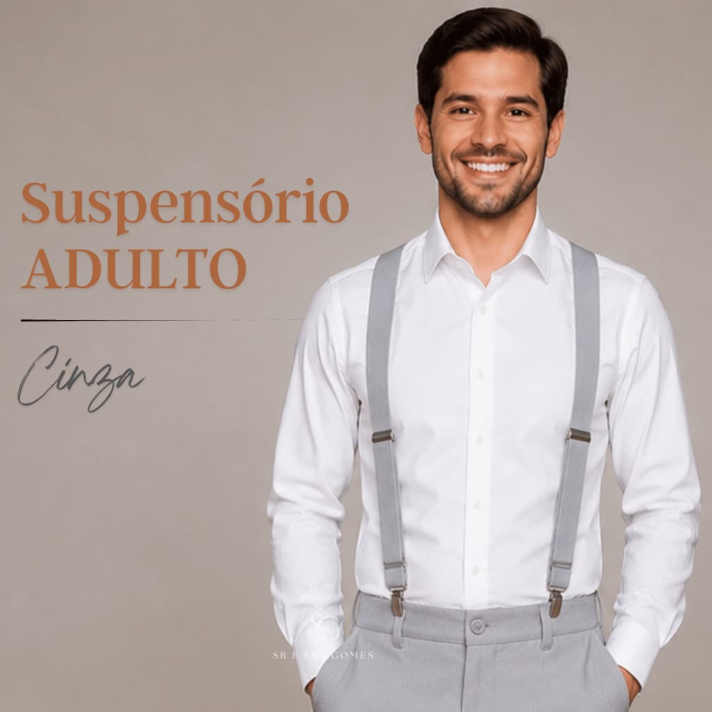Suspensório Cinza Adulto