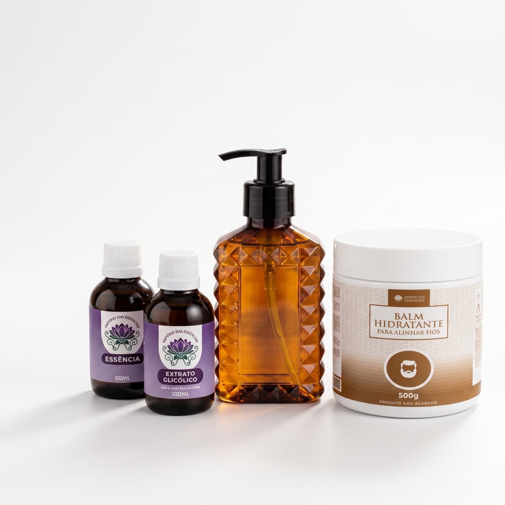 Kit Balm para Fios Alinhador Antifrizz + Essência Cosmética + Extrato glicólico