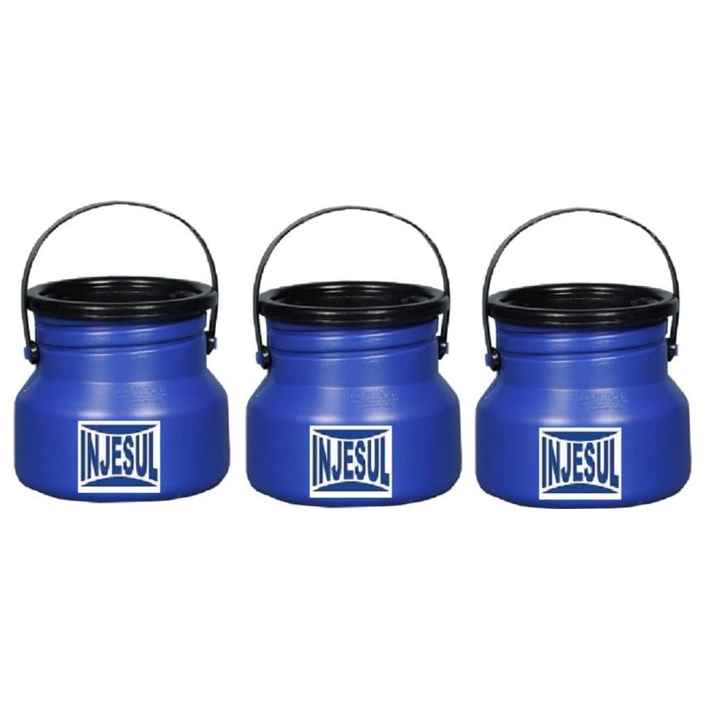 Kit c/3 Vasilhame para transporte de leite 2 litros   Cor: Azul leiteira Injesul