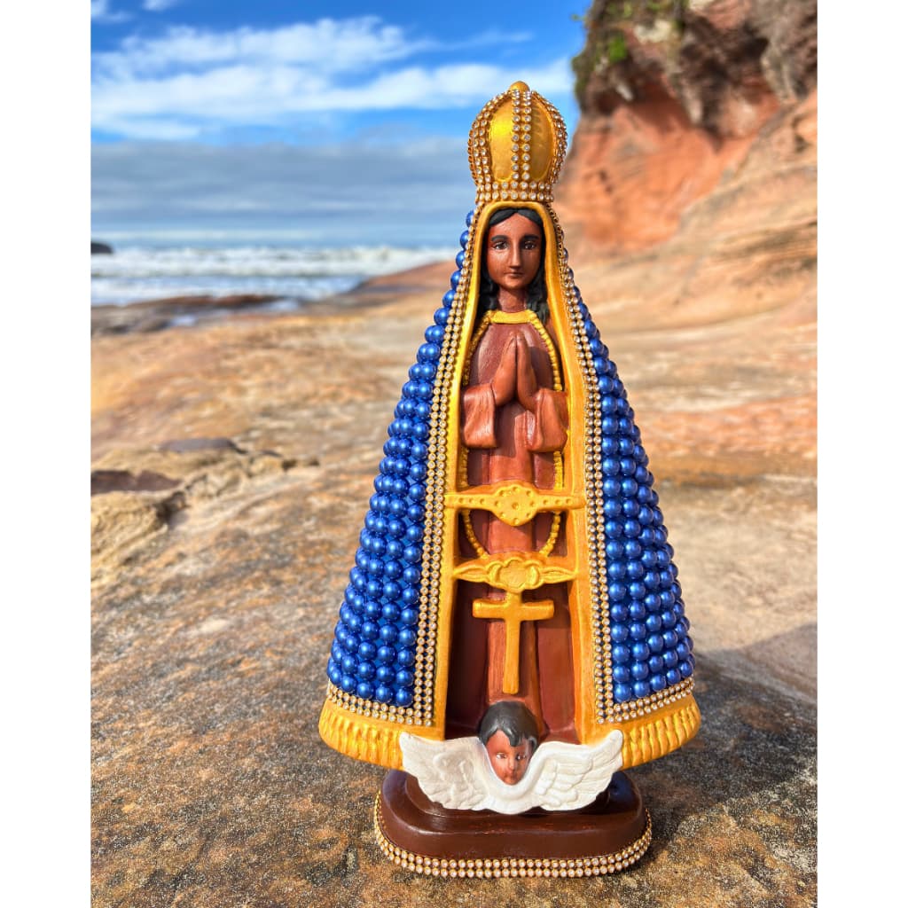 Imagem Nossa Senhora Aparecida 30cm- Decorada com Pérolas- Decoração e Presente