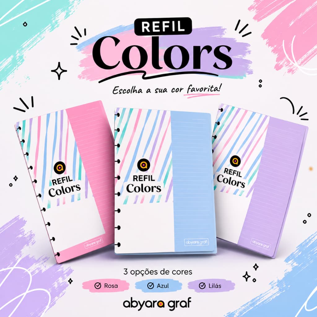 Refil Pautado Cores - Abyara Graf