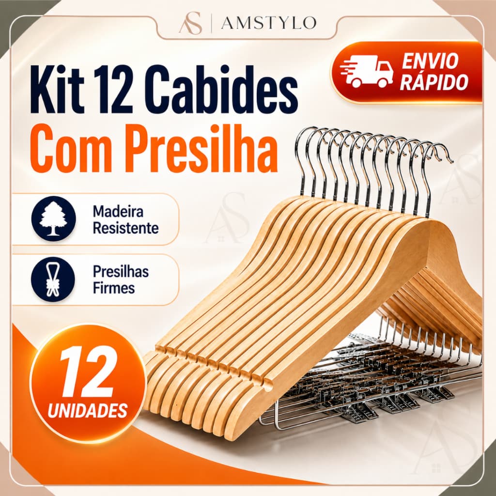 Kit 12 Cabide Organizador de Guarda Roupa Multiuso Prendedor de Roupa