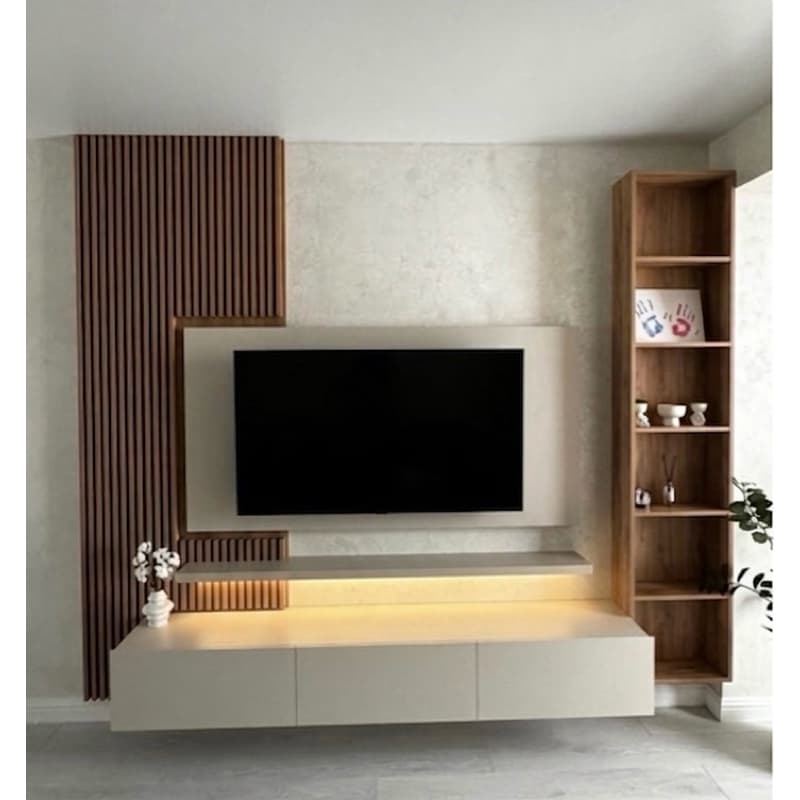 Prateleira MDF 1,20m com LED Embutido e Suporte Invisível