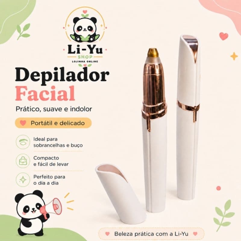 Caneta Depiladora Sobrancelha E Removedor Pelos Faciais Indolor USB Elétrico Portátil Recarregável