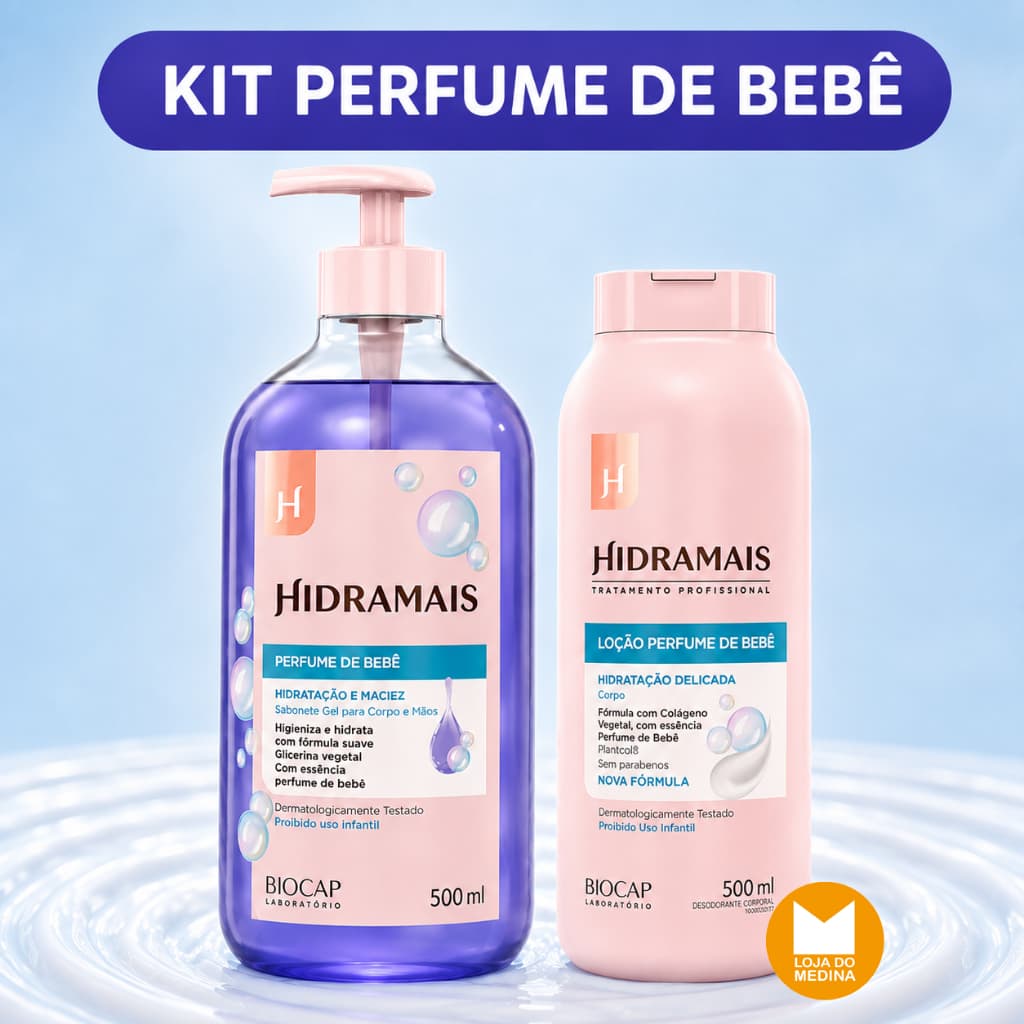 KIT PERFUME DE BEBÊ | Sabonete Líquido + Loção Hidratante - HIDRAMAIS