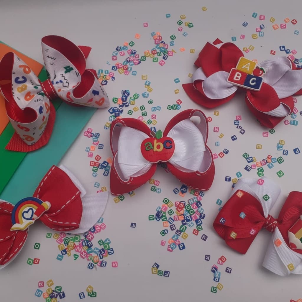 kit escolar/laço de meninas/volta as aulas/laço infantil/tenho outras cores disponíveis ( kit-07)