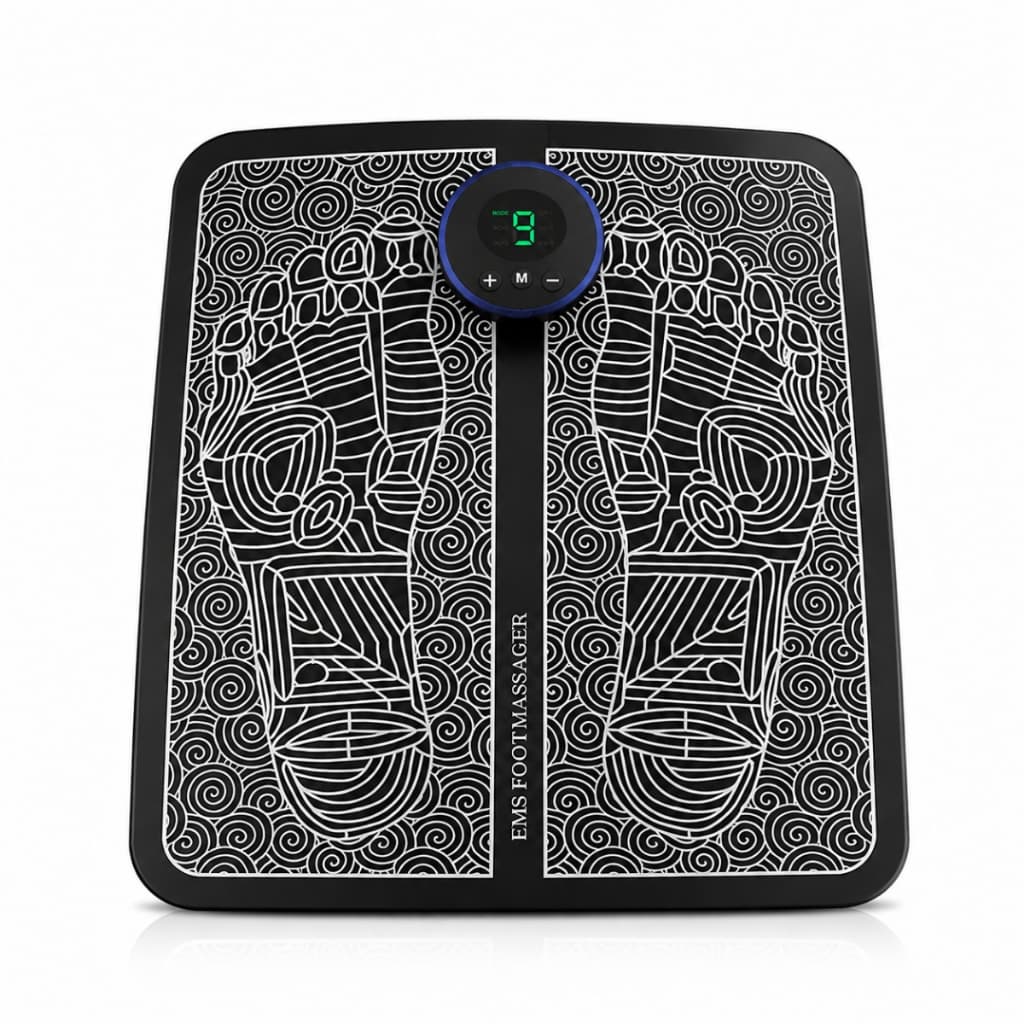 Tapete Massageador de Pulso Elétrico Digital Automático Fisioterapia EMS para Pés