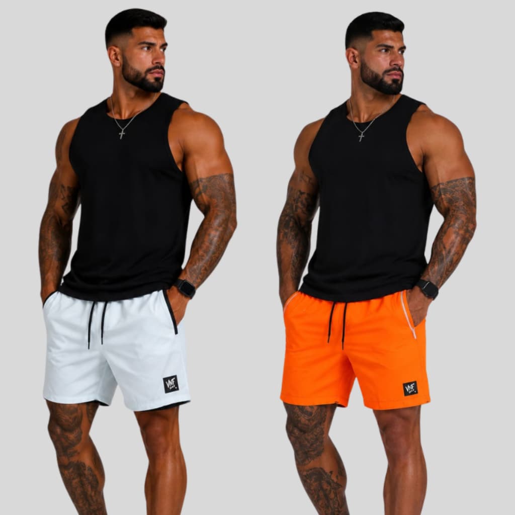 Kit 2 Shorts de Praia Masculino Shorts Piscina Treino Academia Marca Vai na Fé