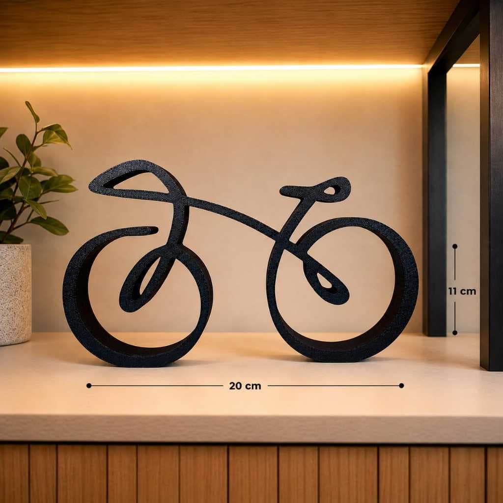 Escultura Decorativa Bicicleta Moderna 20cm - Design Minimalista para Ambientes Sofisticados