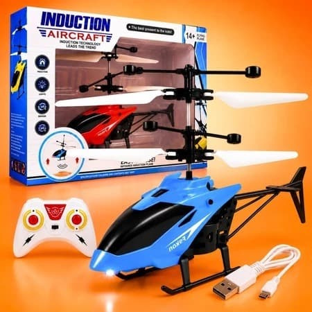Helicóptero Sensor Inteligente Controle Remoto Recarregável USB Drone Infantil com Detecção de Mão LED Voo Estável