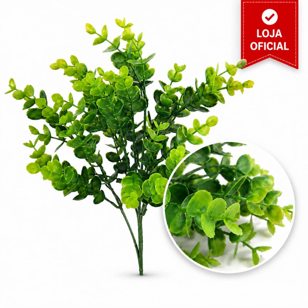 Planta Folha Eucalipto Artificial Floral Folhagem P/ Decoração Casamento Arranjo Bem Cheio