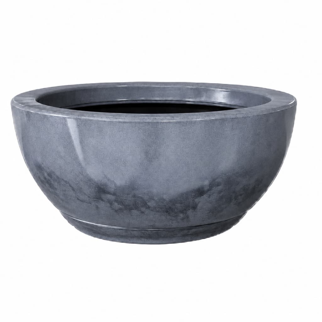 Vasos Para Plantas Bacia Polida Marmorizada Tamanho P com Prato Coletor - Vaso Decorativo em Polietileno