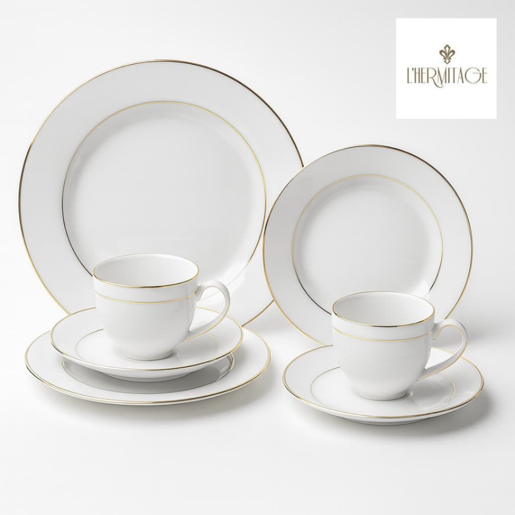 aparelho de jantar 42 peças Jogo de Jantar Porcelana Pratos de Porcelana para Jantar Majesty Gold