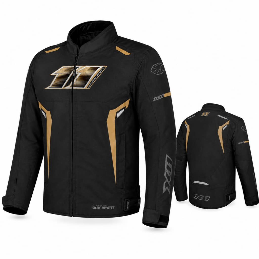 Jaqueta X11 One Sport Sporadic Masculina Moto Impermeável Com Proteção Motociclista Esportiva Preto Dourado