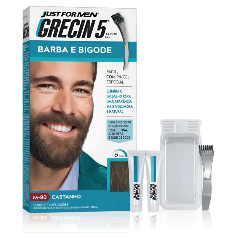 Tonalizante Grecin 5 Barba e Bigode M-90 Castanho