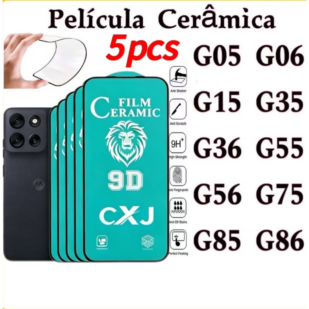 Kit 5/10/20 Película Cerâmica 9d 3D Motorola Gel Hidrogel Flexível G05 G06 G15 G35 G36 G55 G56 G75 G85 G86 G10 G31 G22