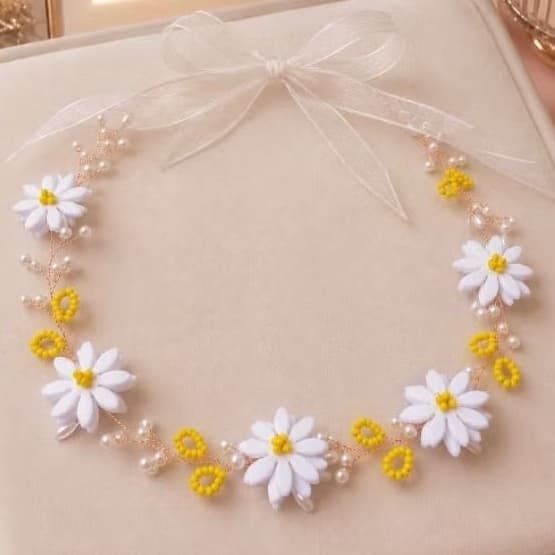 Faixa de Cabelo para Bebê margarida - tiara Florzinhas de Margaridas