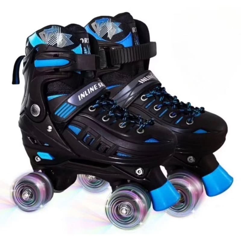 patins infantil, juvenil 4 rodas com luz de led com kit proteção ou sem kit proteção