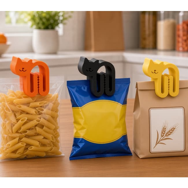 Clips Fofos para Sacolas de Gato | Prendedor de Embalagens e Pacotes | Fechador de Sacos Criativo
