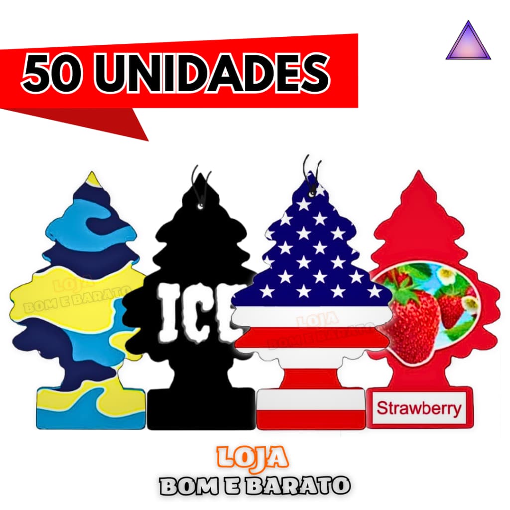 KIT 50/30 UNIDADES Pinheiros Aromatizante Automotivo Cheirinho para Carro e Ambientes - Brindes - Renvenda