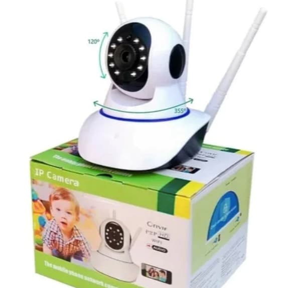 Câmera Babá Eletrônica com 3 Antenas Wifi HD