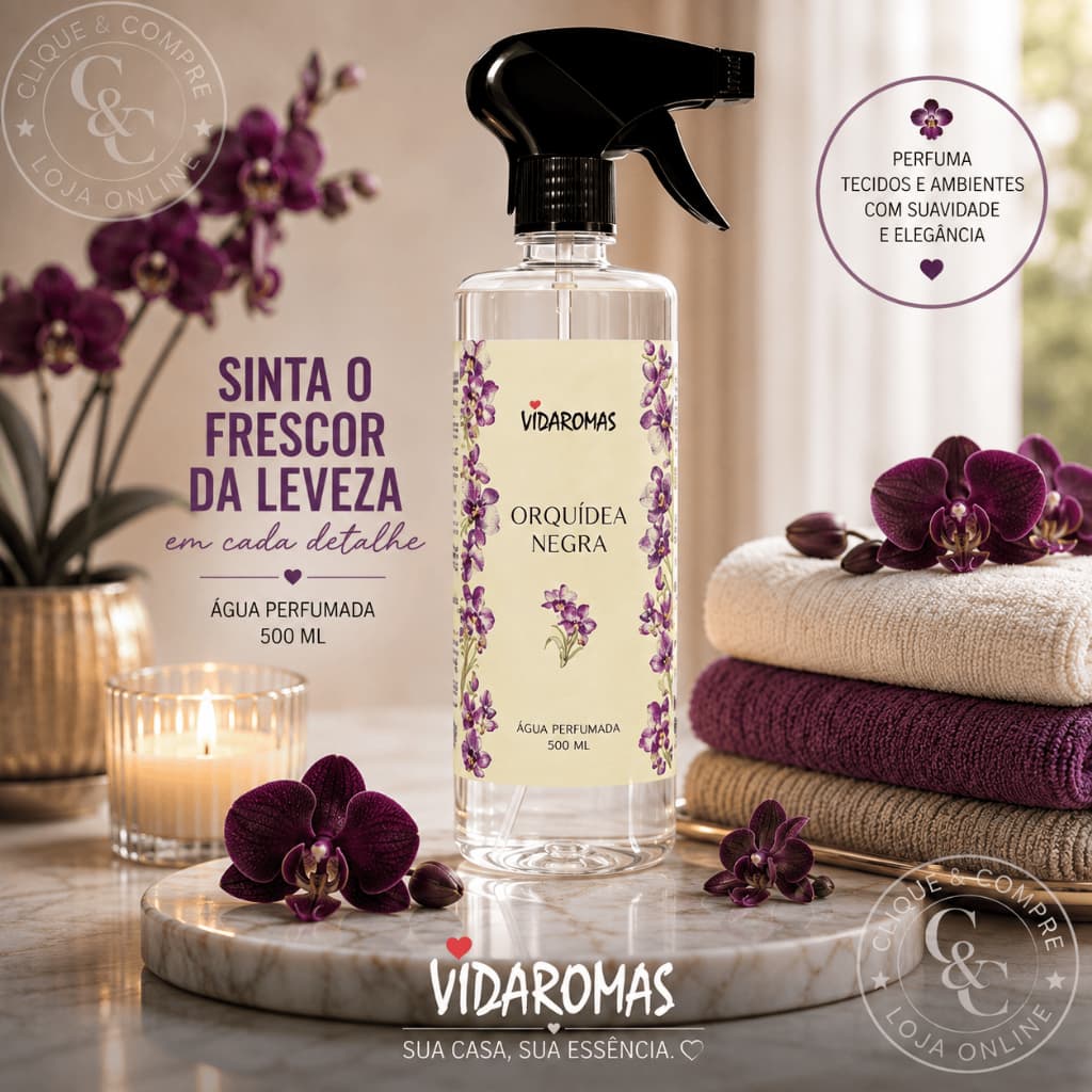 Kit com 2 Aromatizador Agua Perfumada Vidaromas 500ml – Frescor e Perfume Duradouro