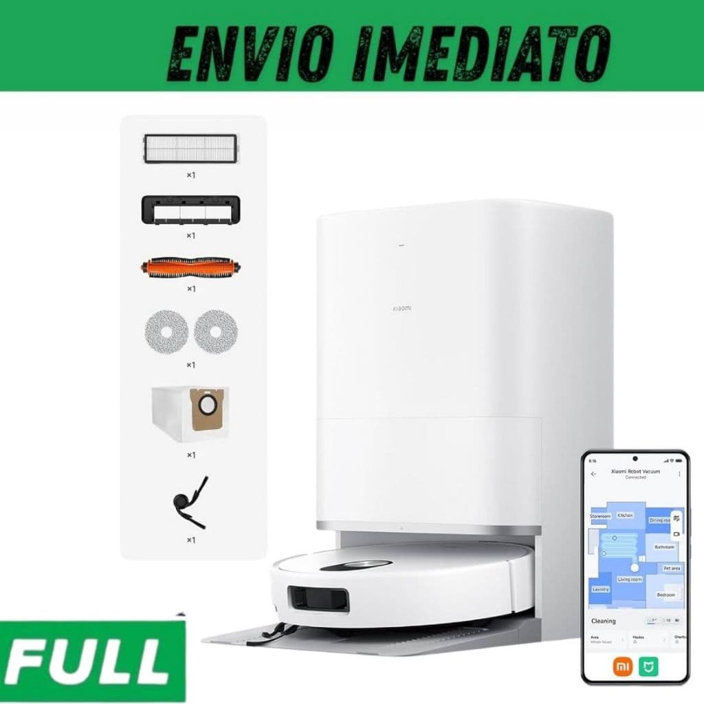Robô Aspirador Xiaomi Vacuum 5 20000Pa Aspira Passa Pano Auto Esvaziamento Mais potente da Categoria Mapeamento