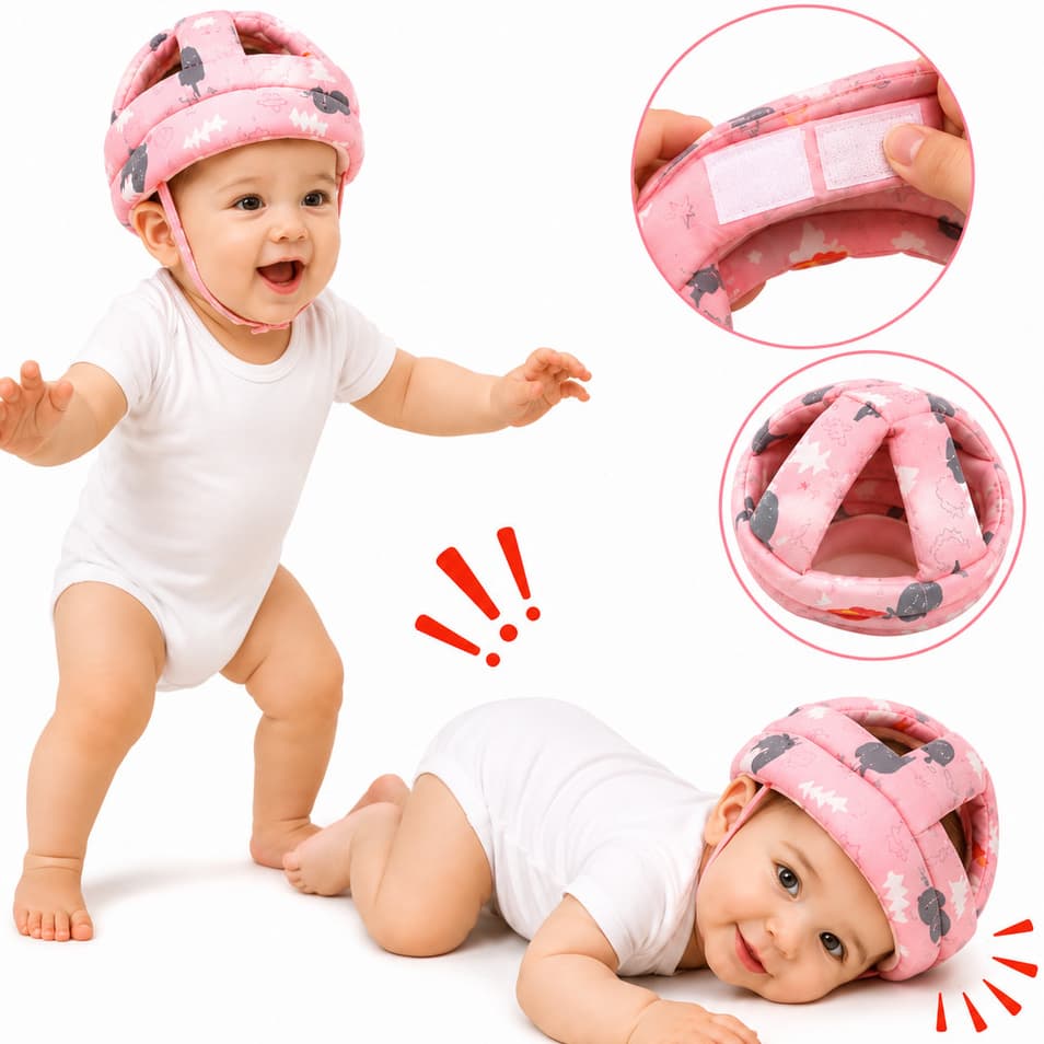 Capacete De Proteção Infantil Chapéu De Segurança Para Bebês Criança Ajustável Anti-Colisão
