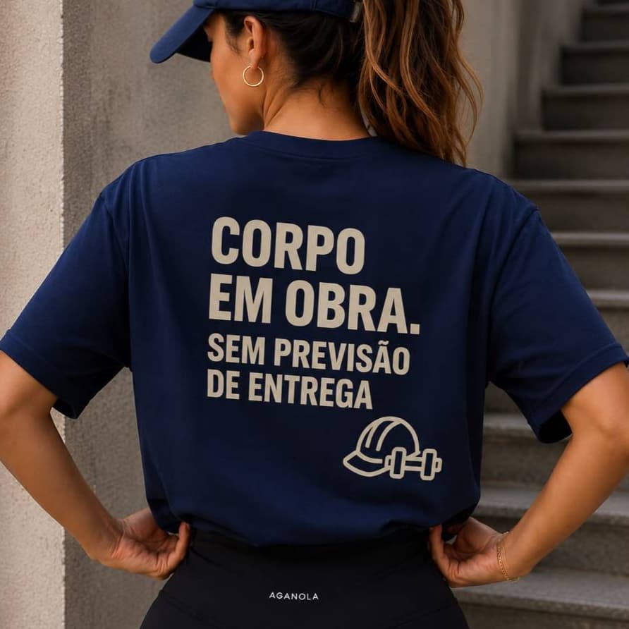 Camiseta Feminina Fitness Corpo em Obra Sem Previsão de Entrega Academia Musculação Algodão