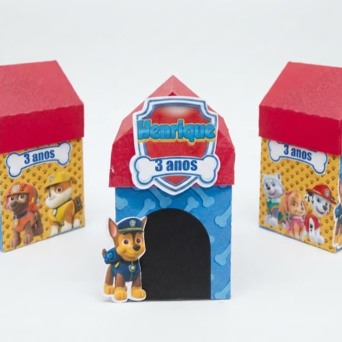 Kit 10 Caixas personalizadas / Casinha Patrulha Canina Personalizada Lembrancinha de Aniversário Festa Infantil
