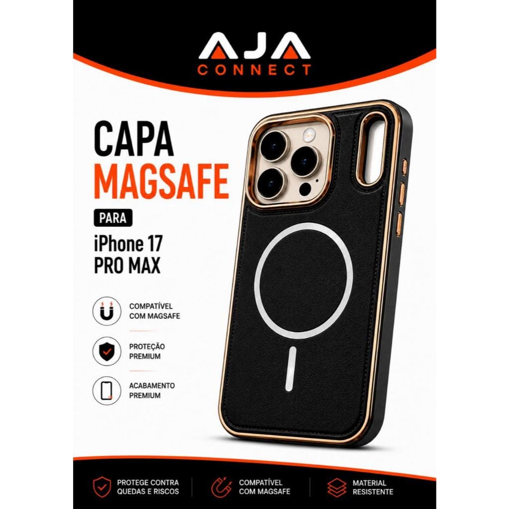 Capa MagSafe Premium para iPhone 17 Pro Max + Película 3D Grátis + Película Câmera