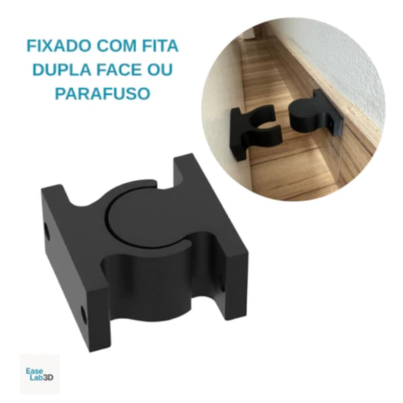 Trava de Porta Acompanha Fita Dupla Face - Instalação Sem Furos, Fixação Forte, Design Discreto