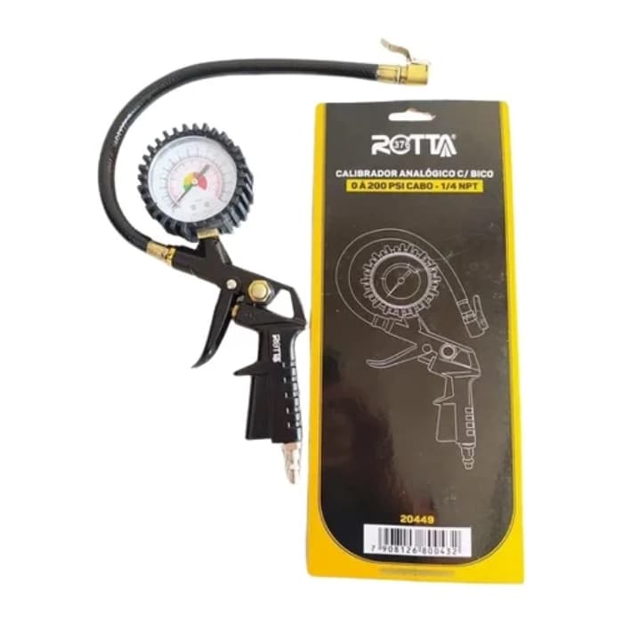 Pistola Calibrador Profissional Pneu Com Manômetro