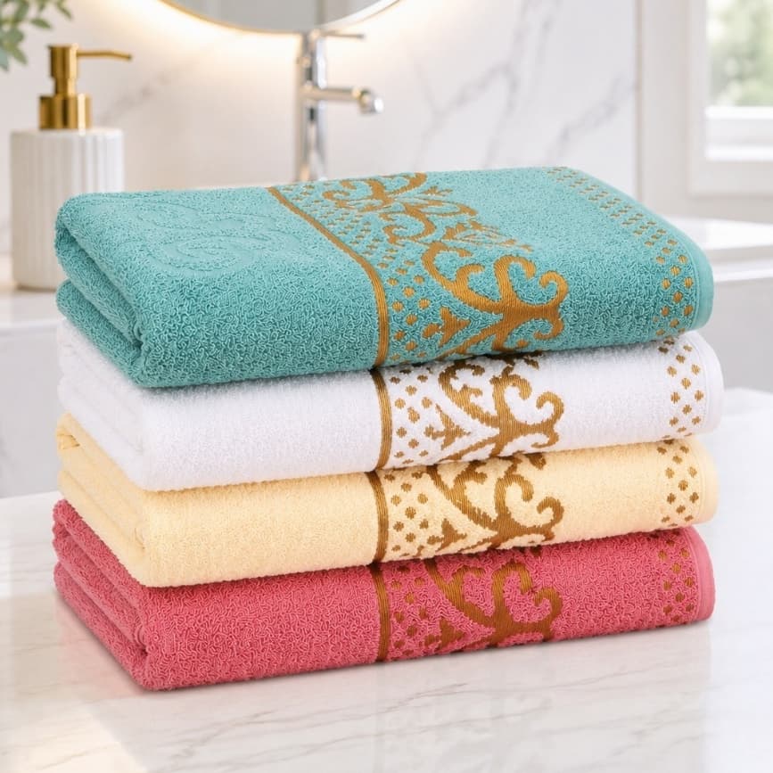 KIT 4 Toalhas de Banho Magestic Premium 75x130cm 100% Algodao Felpuda Super Macia