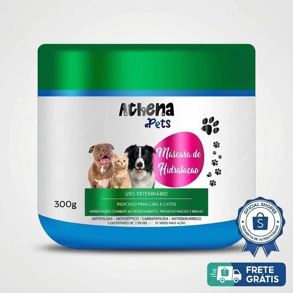 Mascara Pet P Cachorros e Gatos  300g.Hidratante  Extrato 7 Ervas  P pet Shop Linha Profissional