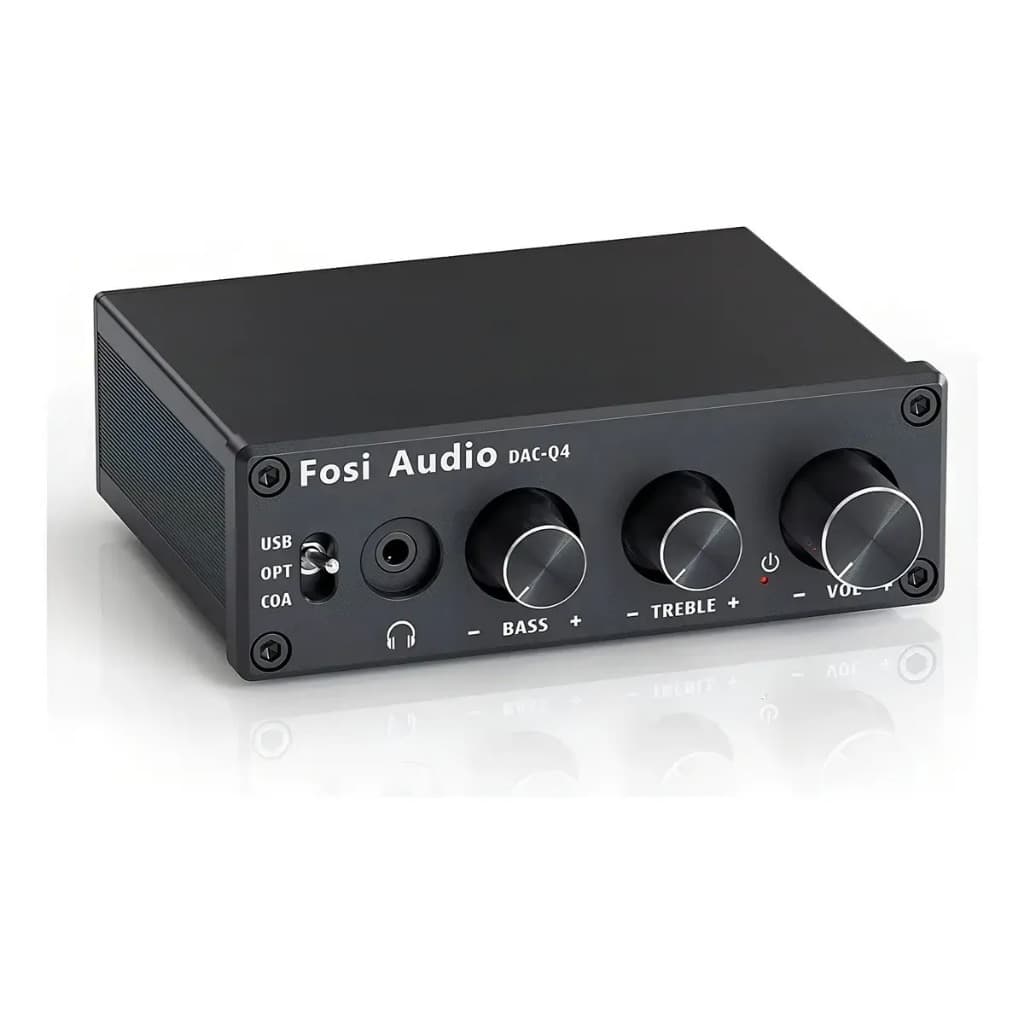 Mini DAC Fosi Audio Q4 Amplificador de Fone de Ouvido USB Óptico Coaxial RCA Áudio Digital PC Gamer