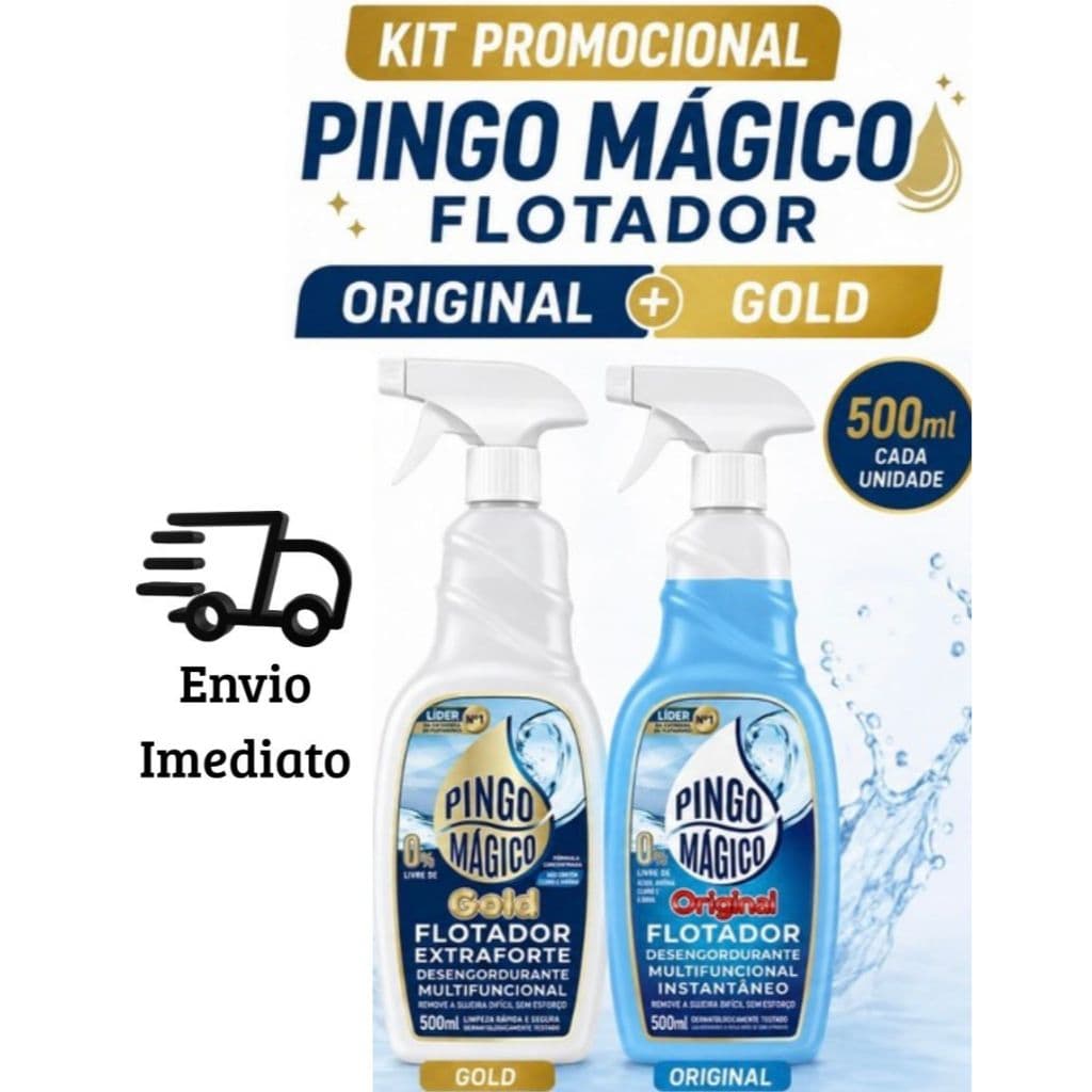 Kit Pingo Mágico Flotador Original + Gold 500ml Cada TOTAL 1L (2 unidades) desengordurante multiuso