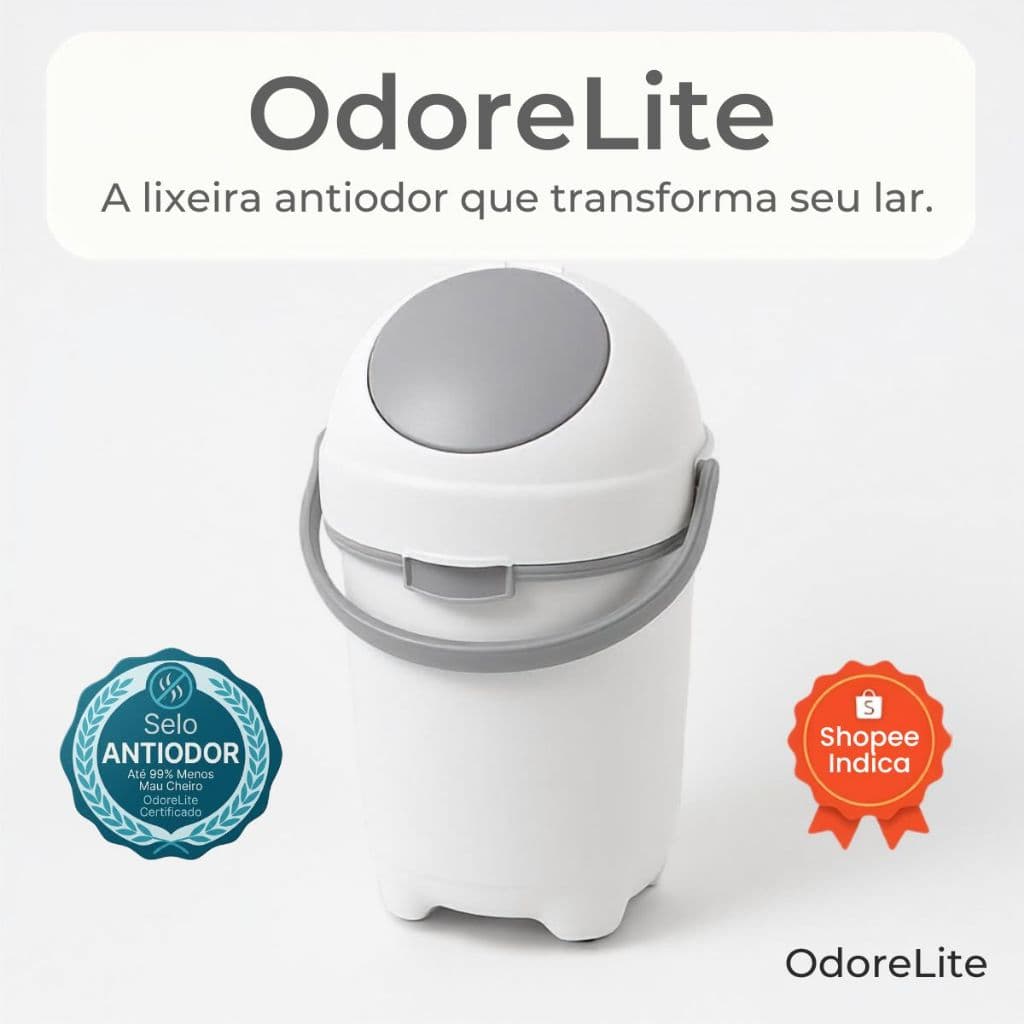 Lixeira Antiodor 10 Litros Cozinha Banheiro Fraldas Bebe Pet Pratica