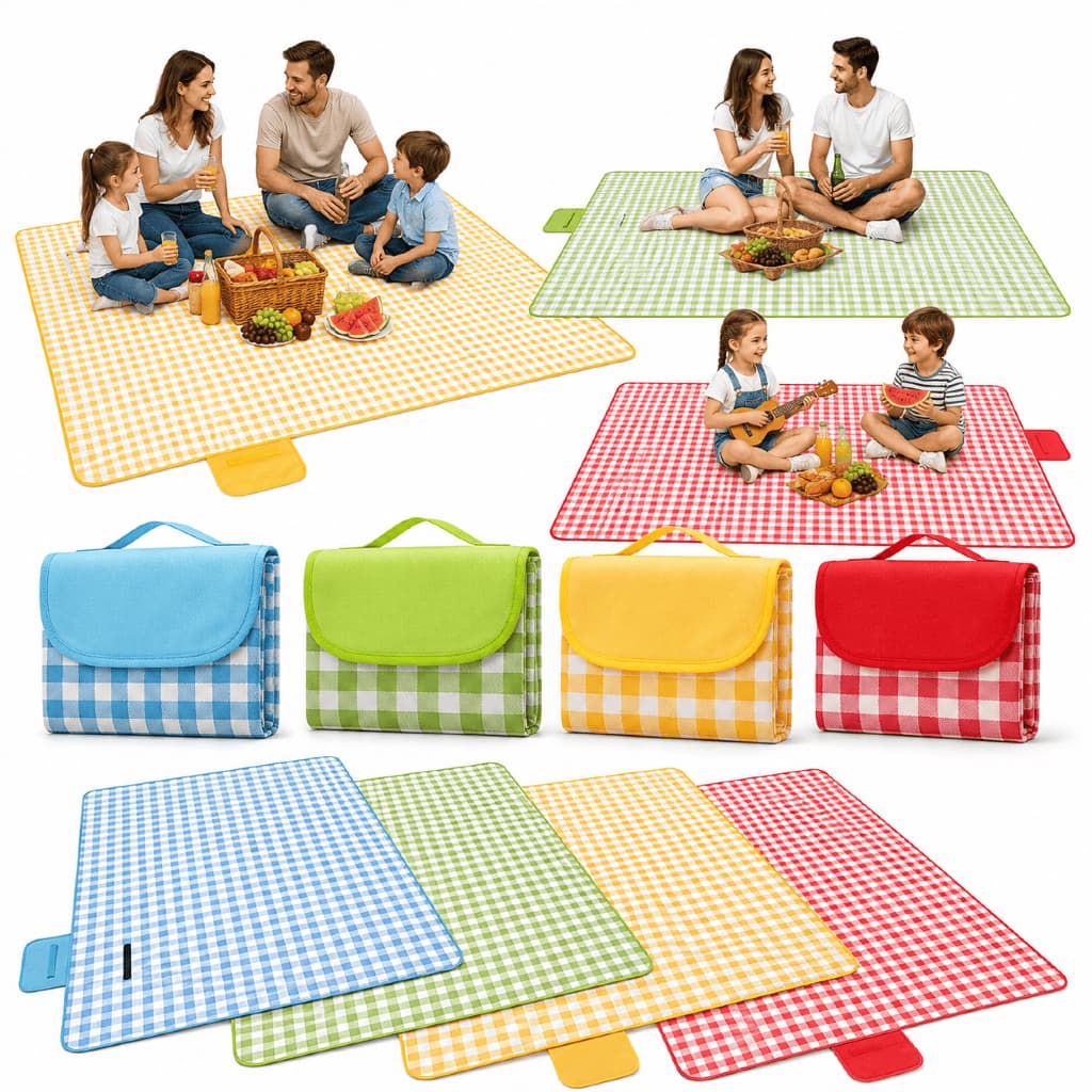 Tapete Piquenique 200x200cm Impermeável Dobrável Portátil Prova D'Água Praia Camping Acampamento Lazer Ao Ar Livre Grand