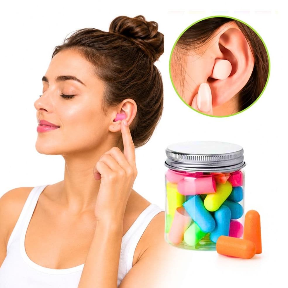 Tampões de Ouvido Natação Prova D’Água Para Dormir Protetor Auricular Espuma