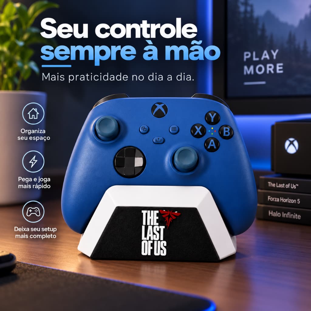 Base para Controle Xbox The Last of Us Suporte Gamer Decorativo