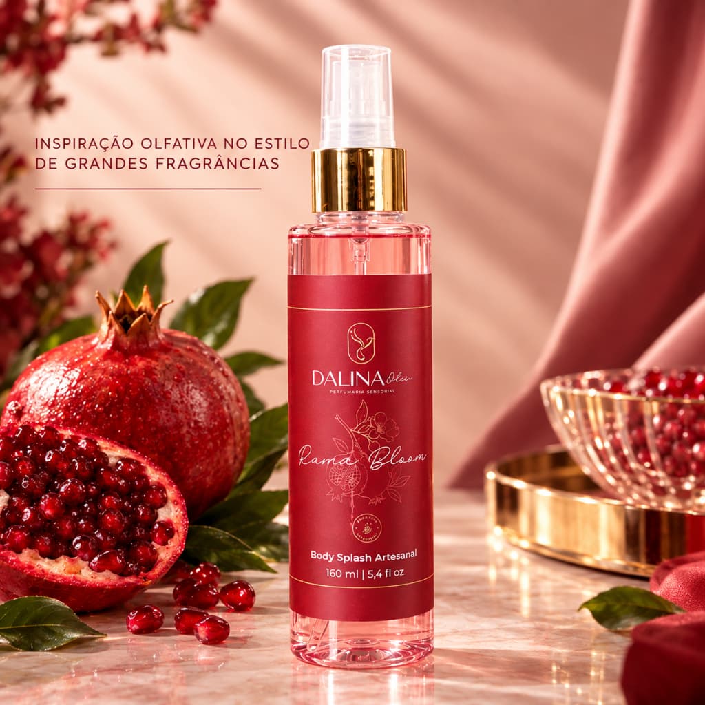 Body Splash Feminino Romã Bloom 160ml Fragrância De Romã Inspiração L'Occitane Pós Banho Artesanal